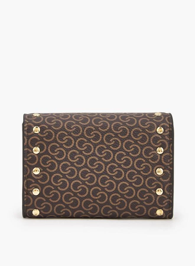 سيليست Stud Embellished Wallet with Button Closure